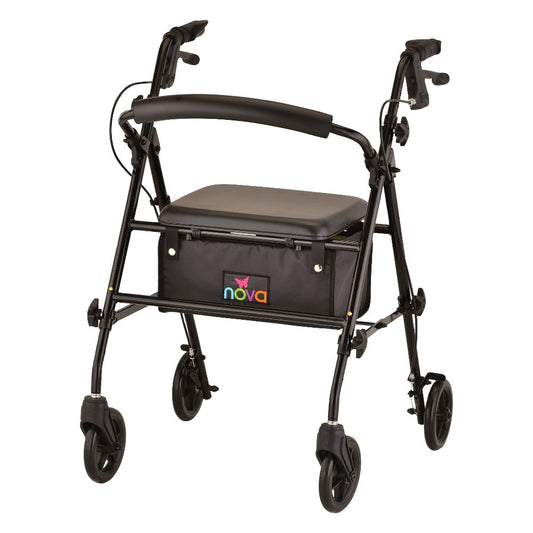 Journey Rolling Walker Steel Frame - Black